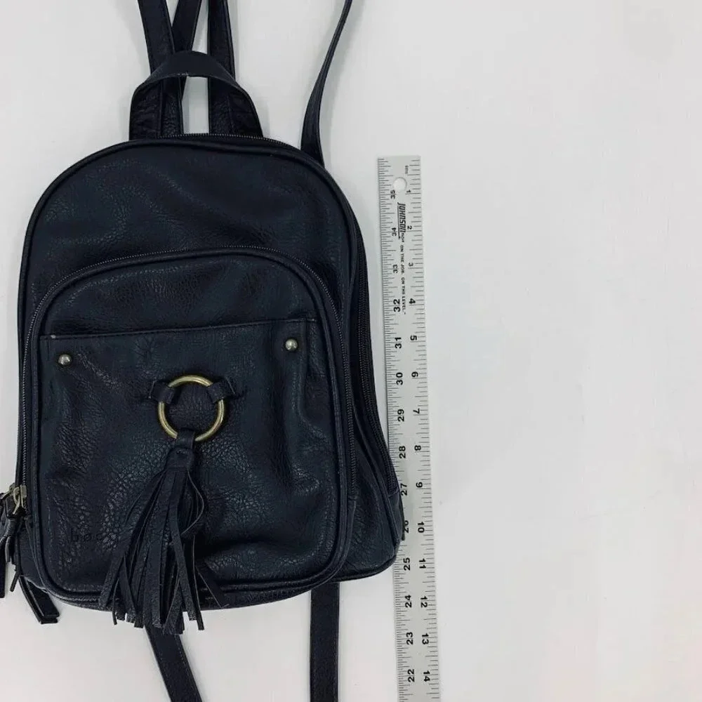 B.O.C. Born Concepts Mini Tassel Vegan Harness‎ Pebbled Leather Storage Backpack